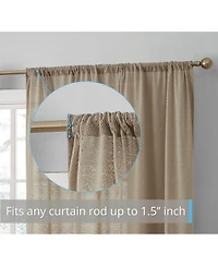 Hlc.me Monaco Premium Soft Decorative Ombre Lace Semi Sheer Light Filtering Rod Pocket Window Treatment Curtain Drapery Panels for Bedroom & Living Ro