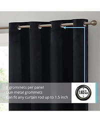 Hlc.me Sawyer Premium Luxurious Lush Velvet Soft Light Filtering Grommet Window Curtains