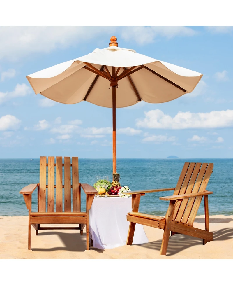 Irving Outdoor Patio Modern Acacia Wood Adirondack Chair