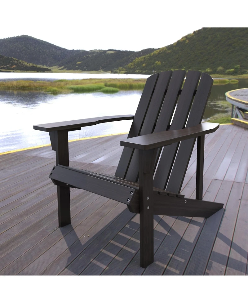 Jonathan Y Westport Outdoor Patio Traditional Acacia Wood Adirondack Chair