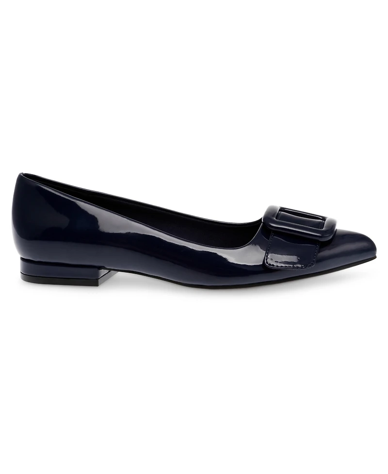 Anne Klein Women's Kalea Pointed Toe Buckle Flats