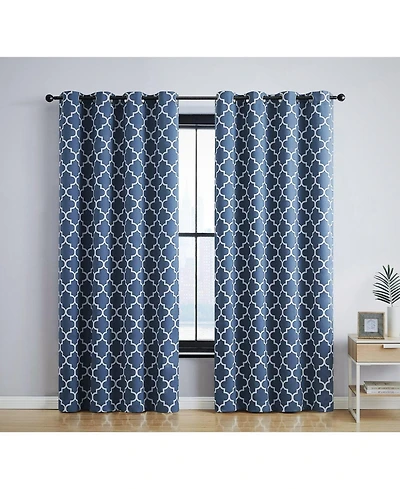 Hlc.me Lattice Print Drape Blackout Curtains Pattern - Weather Insulated Curtains