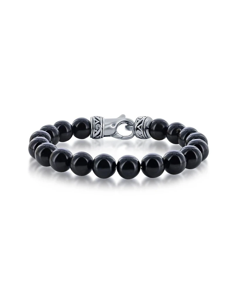 Stainless Steel 10mm Natural Stone Bead Bracelet
