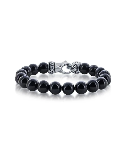 Stainless Steel 10mm Natural Stone Bead Bracelet