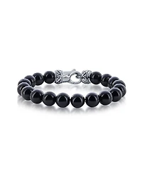 Stainless Steel 10mm Natural Stone Bead Bracelet
