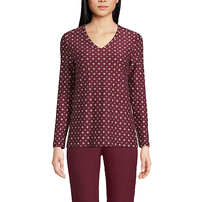 Lands' End Women's Petite Long Sleeve Performance V-Neck Top