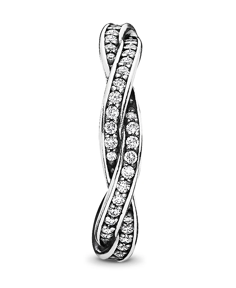 Pandora Cubic Zirconia Timeless Sparkling Twisted Lines Ring