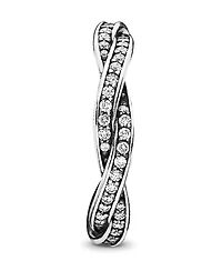 Pandora Cubic Zirconia Timeless Sparkling Twisted Lines Ring