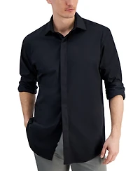 Alfani Men's Regular Fit Covered Placket Tuxedo Shirt, Created for Macy's