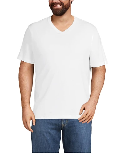 Lands' End Men's Big & Tall Super-t Short Sleeve V-Neck T-Shirt
