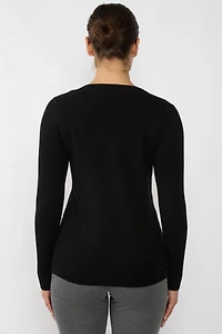 Jennie Liu Women's 100% Pure Cashmere Long Sleeve Ava V Neck Pullover Sweater