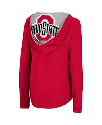 Women's Colosseum Scarlet Ohio State Buckeyes Catalina Hoodie Long Sleeve T-shirt