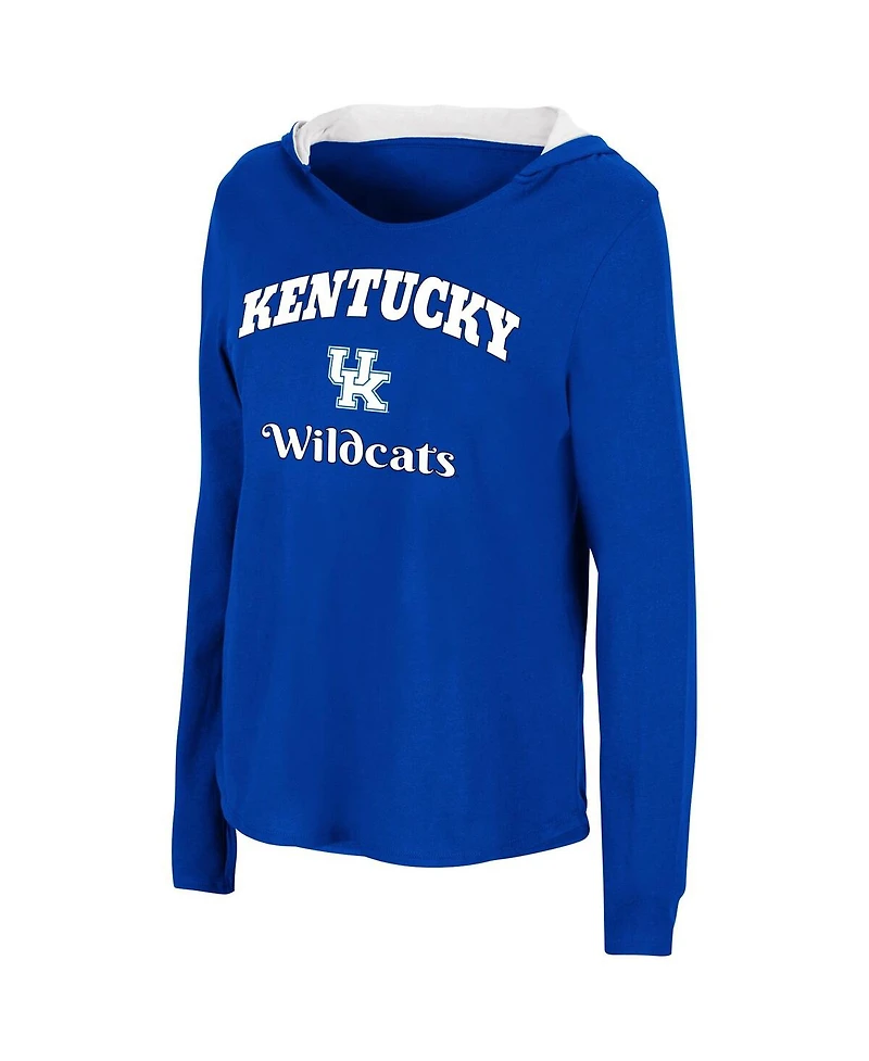 Women's Colosseum Royal Kentucky Wildcats Catalina Hoodie Long Sleeve T-shirt