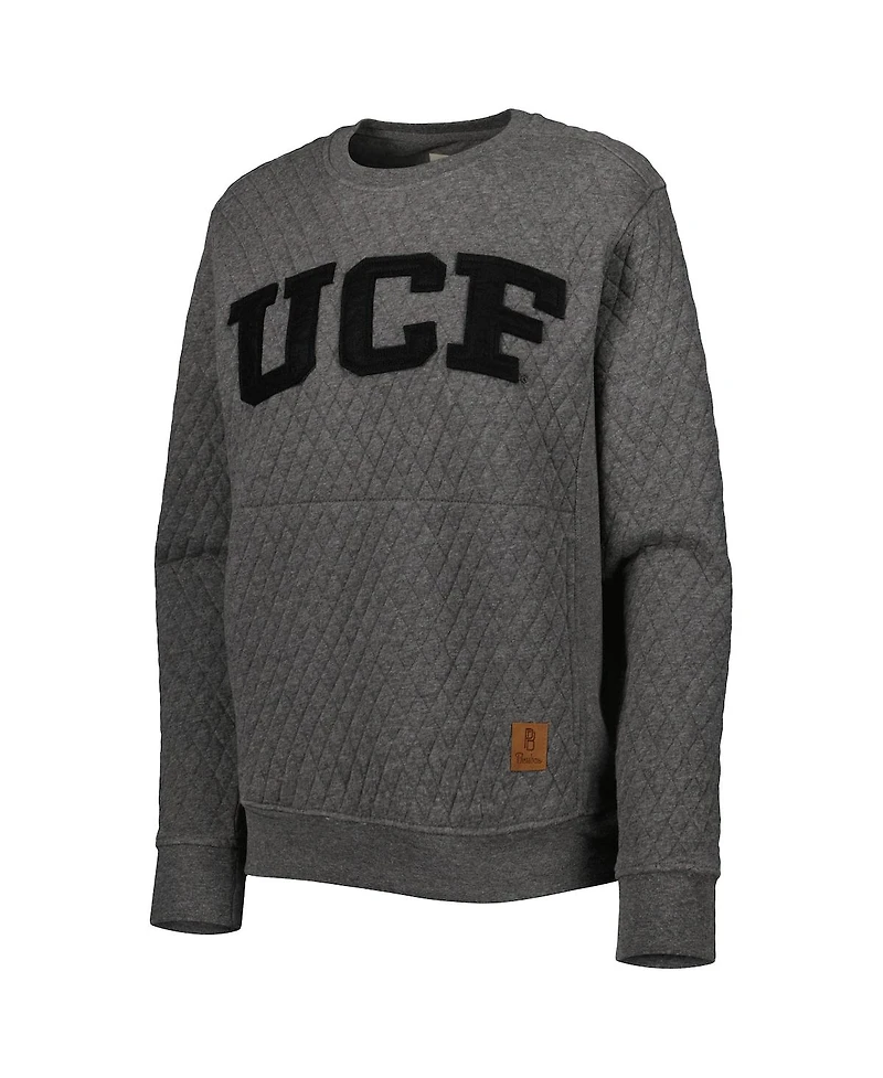 Women's Pressbox Heather Charcoal Ucf Knights Moose Quilted Pullover Sweatshirt
