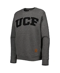 Women's Pressbox Heather Charcoal Ucf Knights Moose Quilted Pullover Sweatshirt