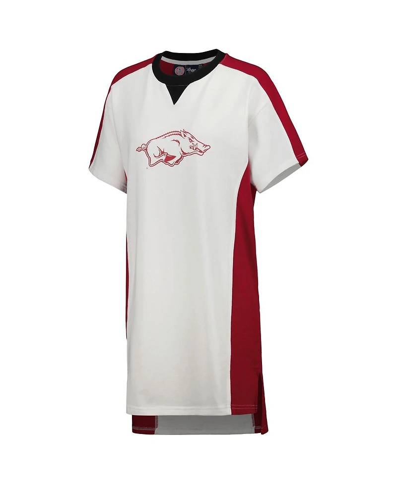 Women's G-iii 4Her by Carl Banks White Arkansas Razorbacks Home Run T-shirt Dress