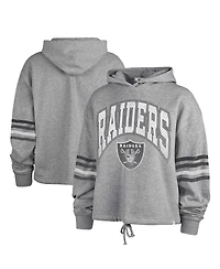 Women's '47 Brand Heather Gray Distressed Las Vegas Raiders Upland Bennett Pullover Hoodie