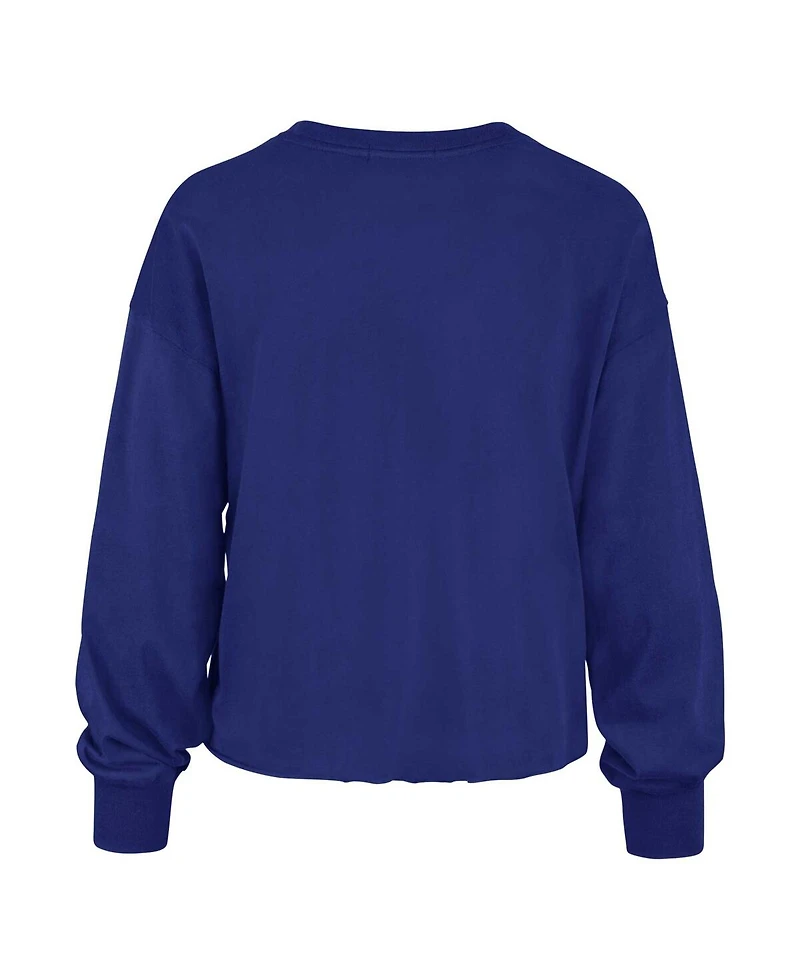 Women's '47 Brand Royal Distressed Florida Gators Bottom Line Parkway Long Sleeve T-shirt