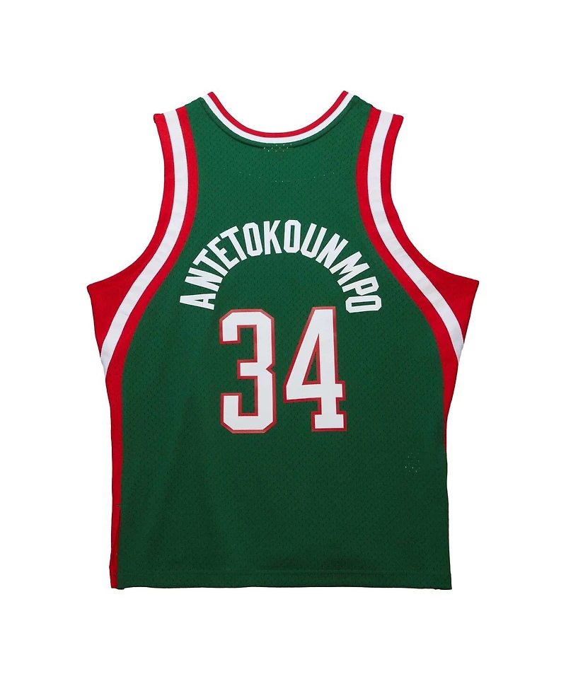 Men's Mitchell & Ness Giannis Antetokounmpo Hunter Green Milwaukee Bucks 2013/14 Hardwood Classics Swingman Jersey
