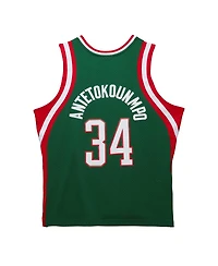 Men's Mitchell & Ness Giannis Antetokounmpo Hunter Green Milwaukee Bucks 2013/14 Hardwood Classics Swingman Jersey