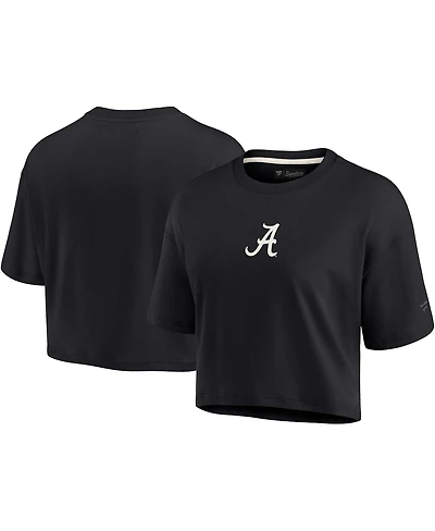 Women's Fanatics Signature Black Alabama Crimson Tide Super Soft Boxy Cropped T-shirt