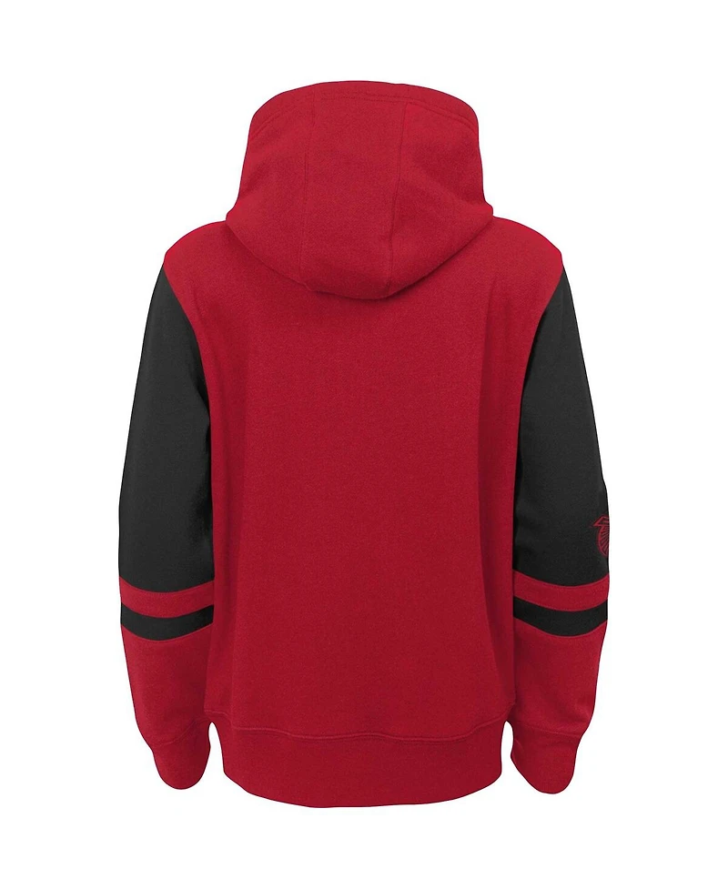 Big Boys Red Atlanta Falcons Colorblock Full-Zip Hoodie