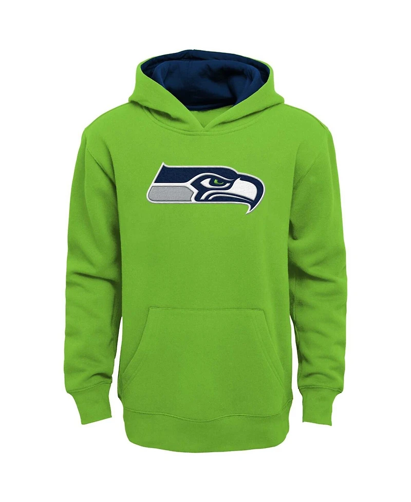 Big Boys Neon Green Seattle Seahawks Prime Pullover Hoodie