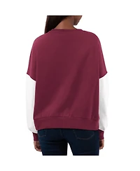 Women's G-iii 4Her by Carl Banks Maroon, White Virginia Tech Hokies Team Pride Colorblock Pullover Sweatshirt