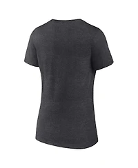 Women's Fanatics Heather Charcoal Auburn Tigers Evergreen Campus V-Neck T-shirt