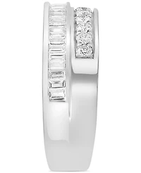Effy Diamond Baguette & Round Double Row Ring (1/2 ct. t.w.) in 14k White Gold
