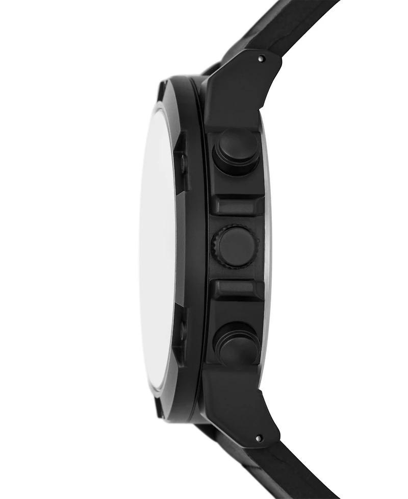 Folio Men's Quartz Three Hand Black Polyurethane Watch 48mm, Gift Set
