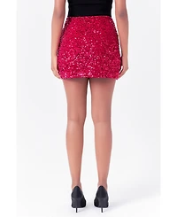 Women's Sequins Velvet Skirt