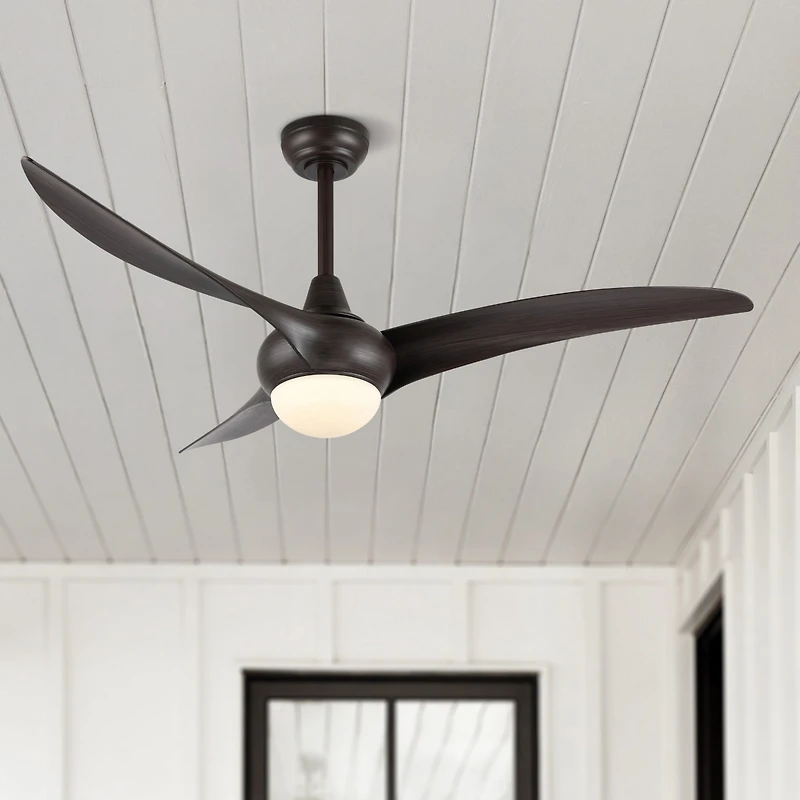 Jonathan Y Aviator Coastal Retro Iron/Plastic Swirl Integrated Led Ceiling Fan