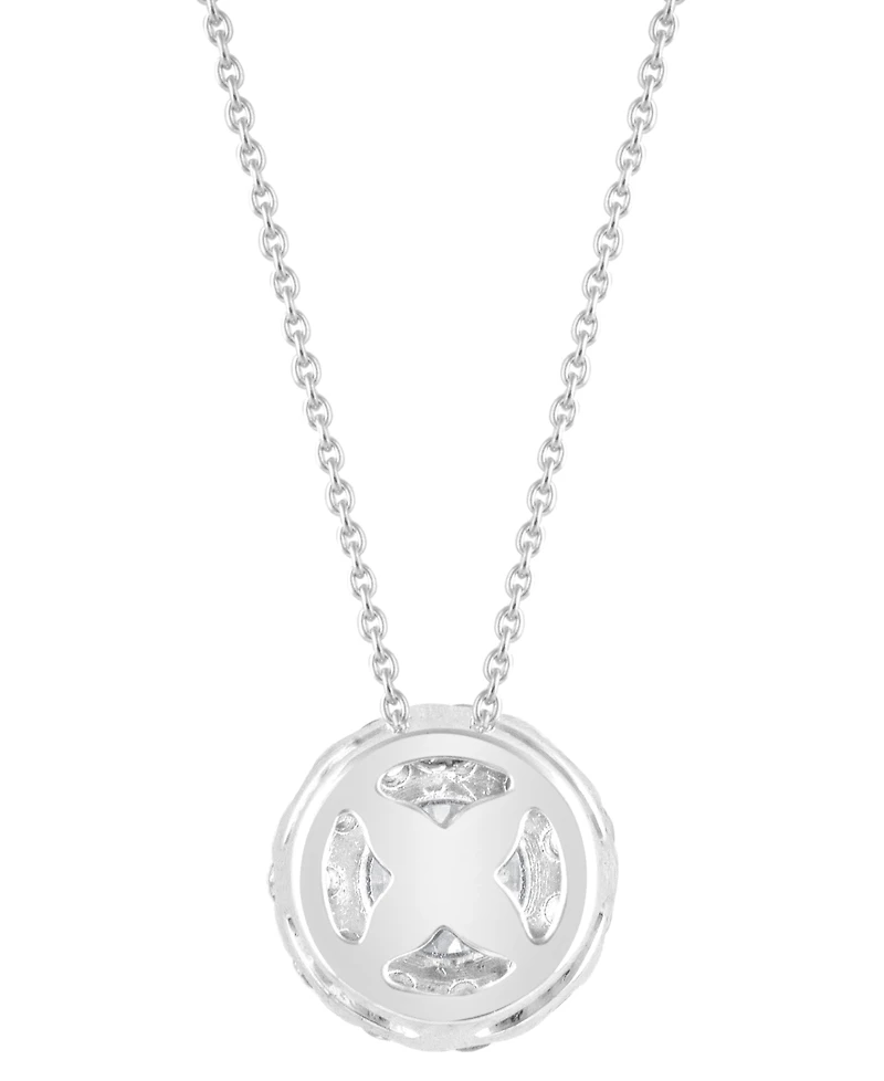 Diamond Halo 18" Pendant Necklace (1/2 ct. t.w.) in 14k White Gold