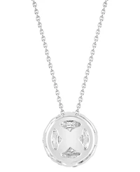 Diamond Halo 18" Pendant Necklace (1/2 ct. t.w.) in 14k White Gold