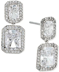 Eliot Danori Cubic Zirconia Emerald Halo Drop Earrings