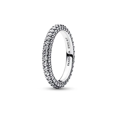 Pandora Cubic Zirconia Timeless Pave Single-Row Ring