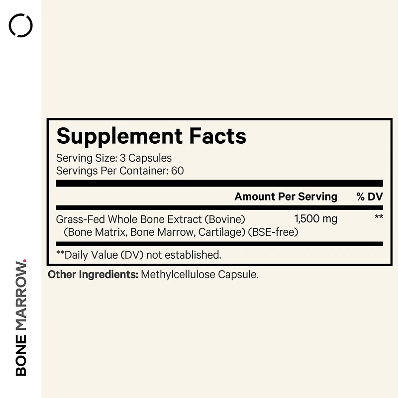 Codeage Grass Fed Bone Marrow Supplement - Freeze Dried, Non-Defatted, & Desiccated Beef Bone Marrow Pills