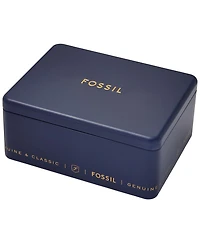 Fossil Men's Neutra Chronograph Silver-Tone Stainless Steel Mesh Watch 44mm and Bracelet Box Gift Set