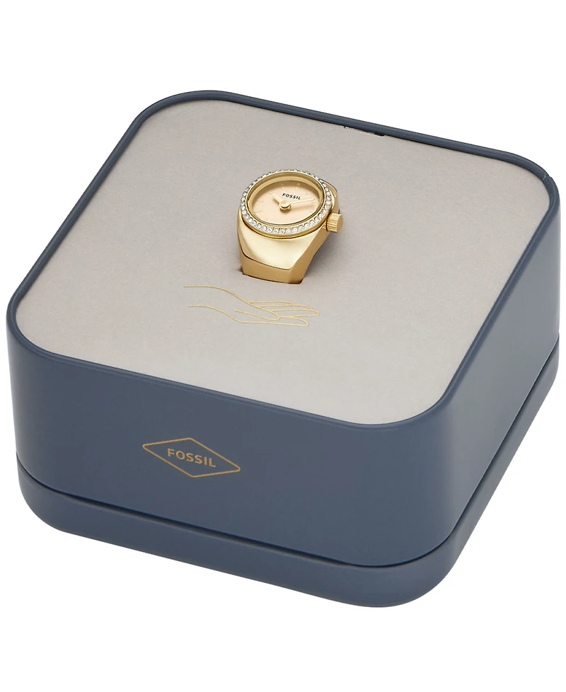 Fossil Women's Watch Ring Two-Hand Gold-Tone Stainless Steel 15mm