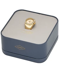 Fossil Women's Watch Ring Two-Hand Gold-Tone Stainless Steel 15mm