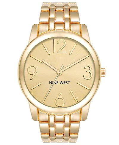 Nine West Women's Quartz Gold-Tone Alloy Link Bracelet Watch, 39mm