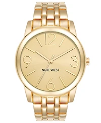 Nine West Women's Quartz Gold-Tone Alloy Link Bracelet Watch, 39mm