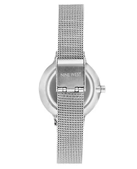 Nine West Women's Quartz Silver-Tone Stainless Steel Mesh Band Watch, 31mm