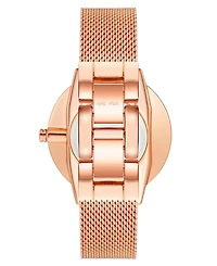 Nine West Women's Quartz Rose Gold-Tone Stainless Steel Mesh Band Watch