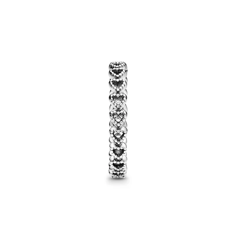 Pandora Sterling Silver Moments Band of Hearts Ring