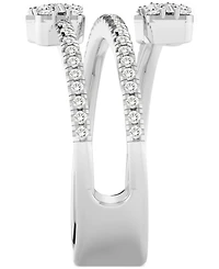 Diamond Round & Baguette Coil Ring (1/2 ct. t.w.) in 14k White Gold