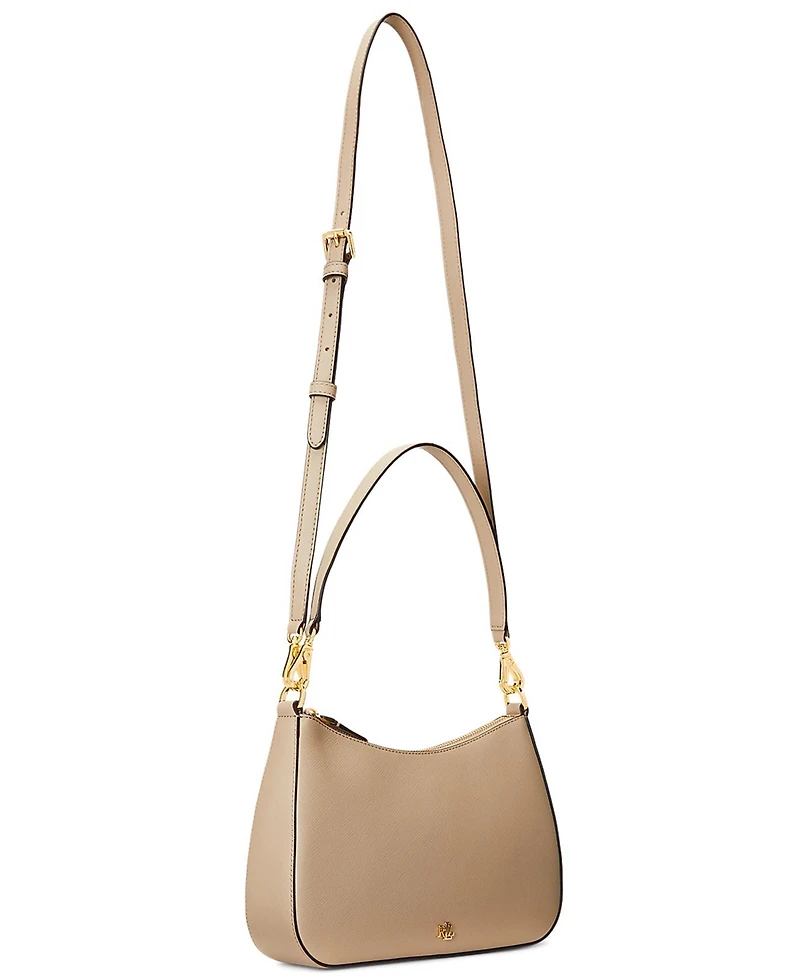 Lauren Ralph Women's Crosshatch Leather Medium Danni Shoulder Bag