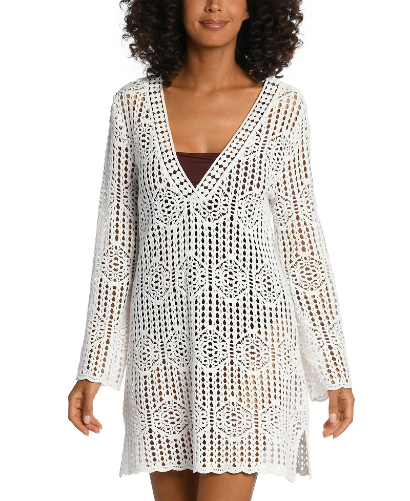 La Blanca Women's Waverly Bell-Sleeve Cover-Up Dress