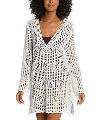 La Blanca Women's Waverly Bell-Sleeve Cover-Up Dress